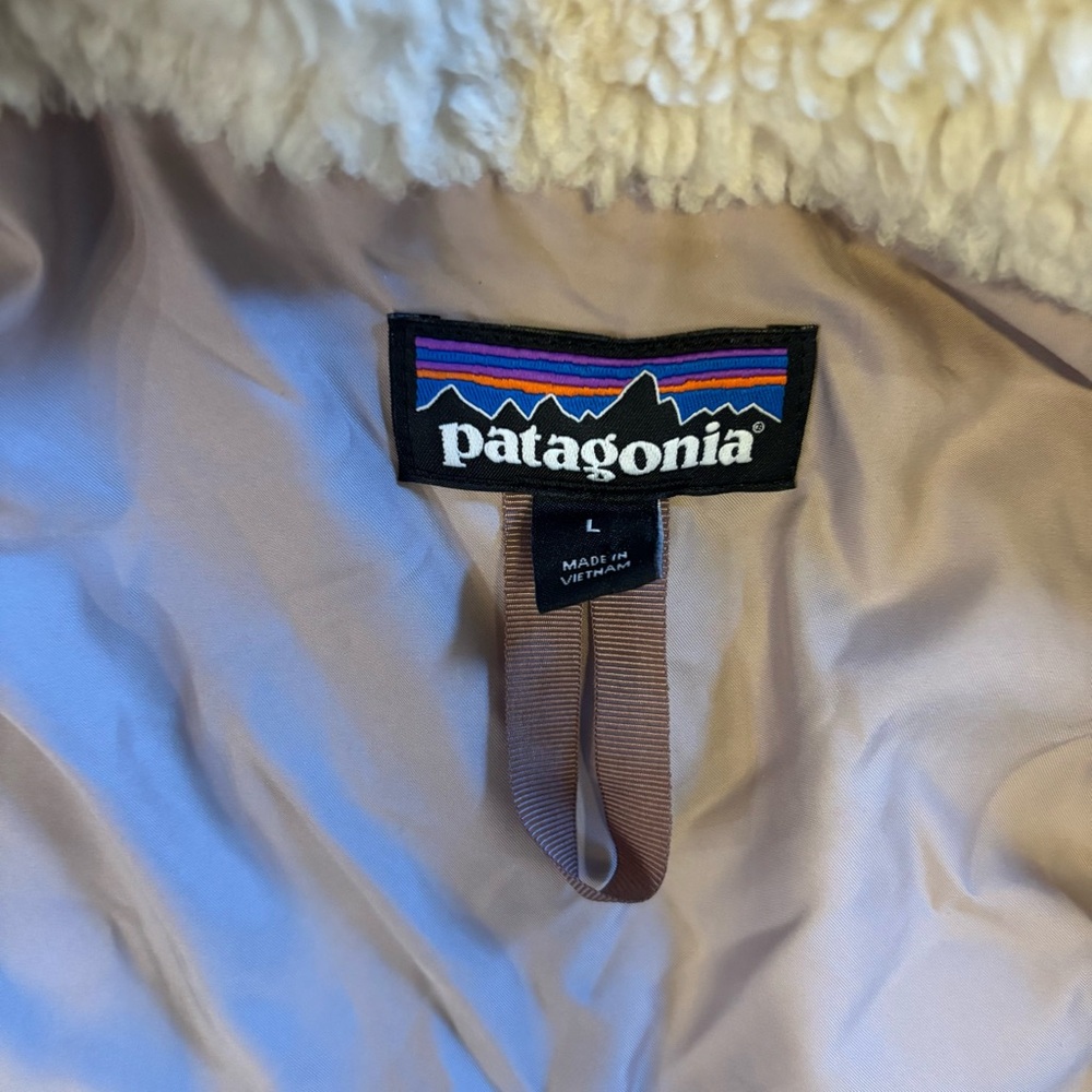 Patagonia Divided Sky Jacket Women’s Large Dark Natural Sherpa Fleece 25930 - Picture 6 of 10